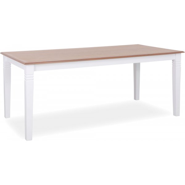 Nidingen spisebord 180x90 cm - Hvit/brunbeiset eikefiner