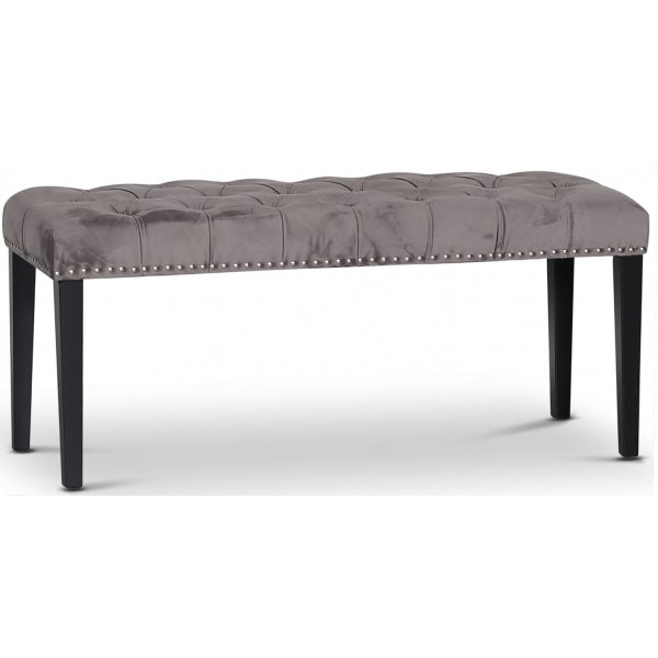 Tuva benk Bredde 110 cm - Gr flyel / Krom nagler