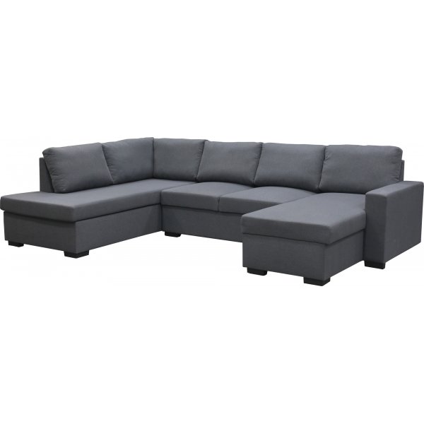 Sofa U-formet sofa 309 cm mørkegrå stoff - Solna + Tekstilrens for møbler Sofa U-formet sofa 309 cm mørkegrå stoff - Solna + Tekstilrens for møbler