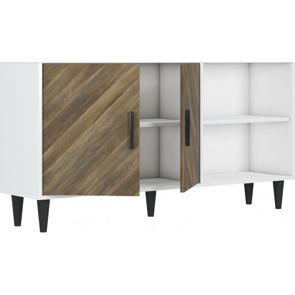 Fiorita mediabenk - Hvit/valnøtt Fiorita mediabenk - Hvit/valnøtt