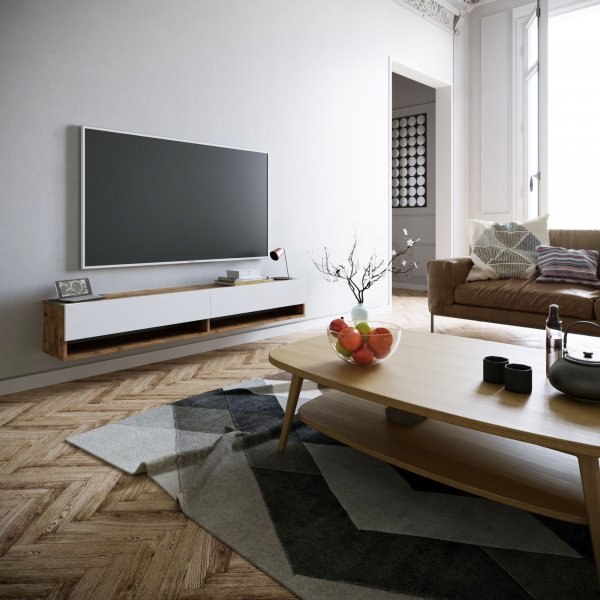 Future mediebenk 9 - Furu/hvit Future mediebenk 9 - Furu/hvit