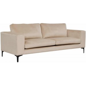 Aspen 3-seter sofa - Beige fløyel + Rensing av tepper og tekstiler