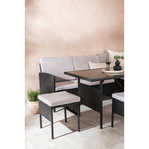 Knock hjørnesofagruppe - Sort/grå Knock hjørnesofagruppe - Sort/grå