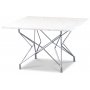 Terrazzo sofabord 75x75cm - Bianco Terrazzo & underdel Star krom