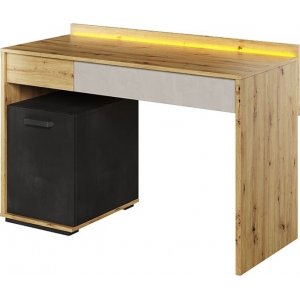 Qubic skrivebord - Artisan eik/gr/svart