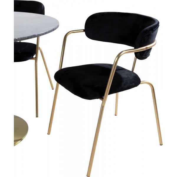 Tell karmstol - Svart/messing Tell karmstol - Svart/messing