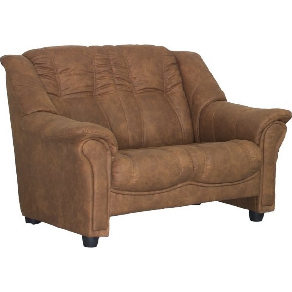 Rom 2-seters sofa i brunt mikrofiberstoff