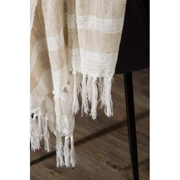 Bondi pledd, 130x170 cm - Beige/brun/hvit Bondi pledd, 130x170 cm - Beige/brun/hvit