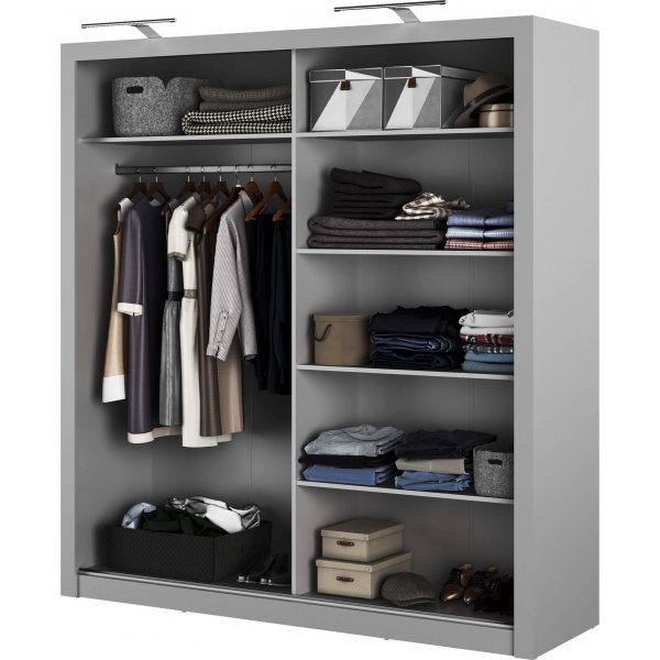 Einar garderobe 16 med LED-belysning - Gr�