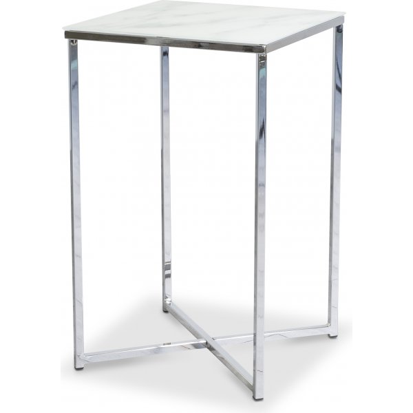 Palasso lampebord - Krom / Lys marmorering