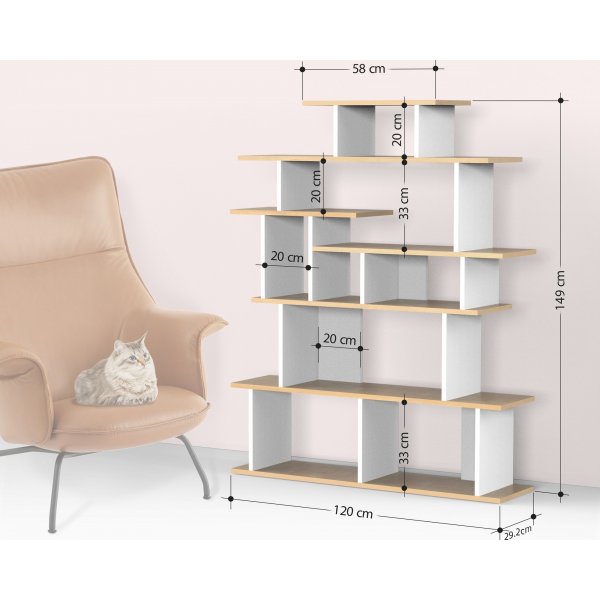 Musa bokhylle - Antrasitt/hvit Musa bokhylle - Antrasitt/hvit