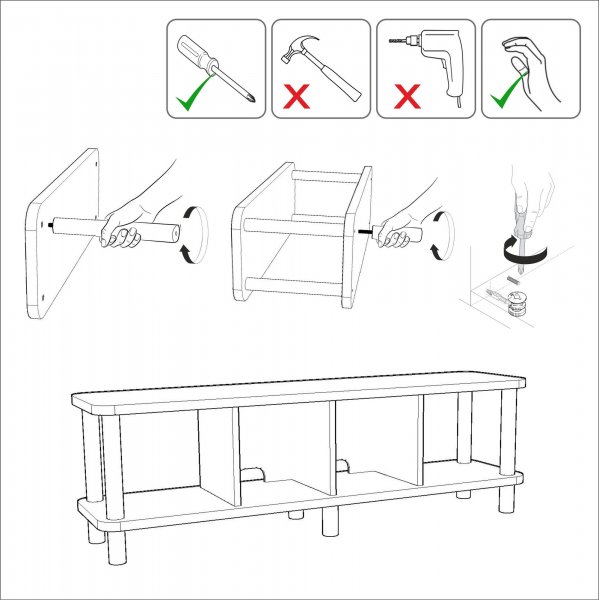 Neo media benk 140 cm - Sort/furu Neo media benk 140 cm - Sort/furu