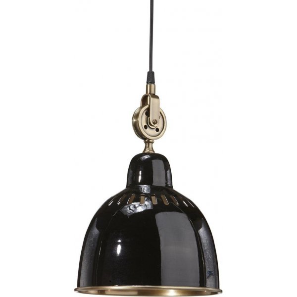 Cleveland taklampe - Sort/messing - 23 cm