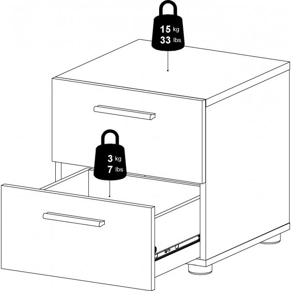 Pepe nattbord - Sort ask Pepe nattbord - Sort ask