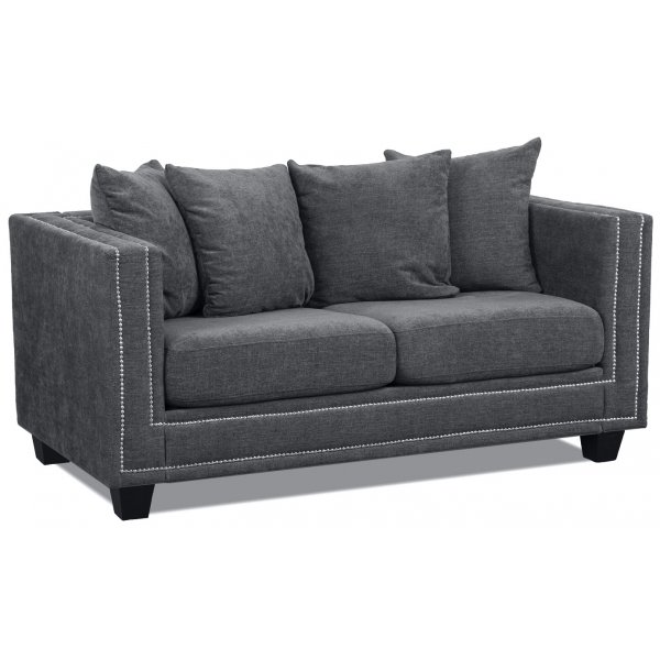 Temple Double Deco 2-seters sofa - Gr� / s�lv nagler