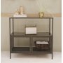 Tatu avlastningsbord 80 x 30 cm - Sort/rkt glass