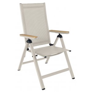 Positionsstol beige med armstöd i ek-aintwood Positionsstol beige med armstöd i ek-aintwood