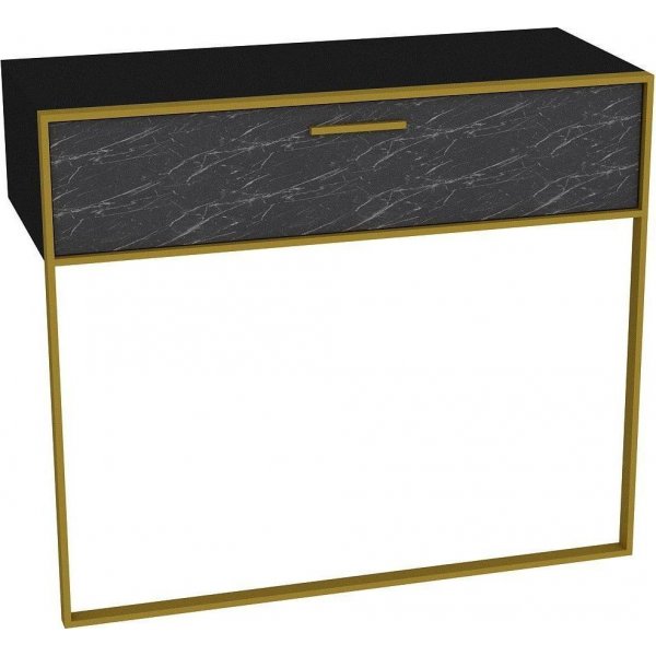 Polka sidebord - Gull/svart