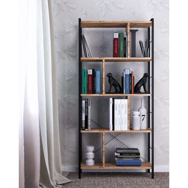 Saul bokhylle - Brun/svart Saul bokhylle - Brun/svart