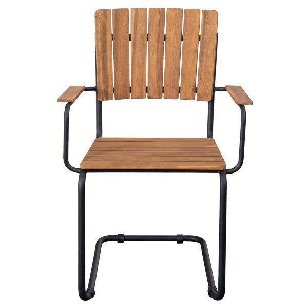 Holm� utend�rs spisestuestol med armlener brun/svart