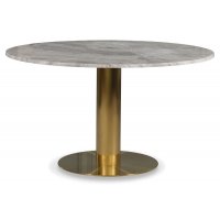 Empire spisebord - Sølv Diana marmor Ø130 cm / Børstet messing