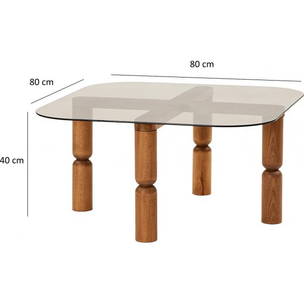 Kei salongbord 80 x 80 cm - Valnøtt/bronse Kei salongbord 80 x 80 cm - Valnøtt/bronse