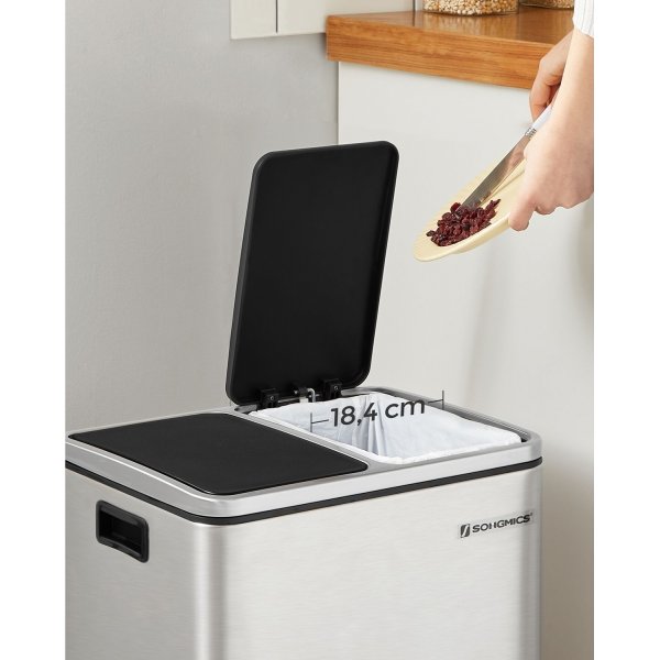 Daloa søppelbøtte 35 l - Sølv/sort Daloa søppelbøtte 35 l - Sølv/sort