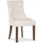Paris spisegruppe hvitt bord med 4 stk Tuva New Port stoler i beige stoff med bakhndtak