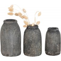 Velas Terracotta dekorativ vase - Mørk grå - 3 stk Velas Terracotta dekorativ vase - Mørk grå - 3 stk
