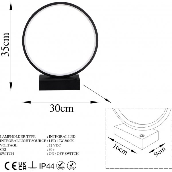 Haldur bordlampe - Sort Haldur bordlampe - Sort