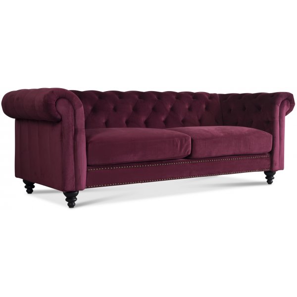 Chesterfield Royal 3-seters sofa - Bordeaux fl�yel