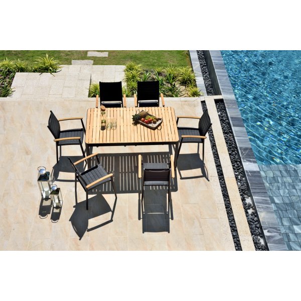 Portals spisegruppe 10 - Sort/teak Portals spisegruppe 10 - Sort/teak