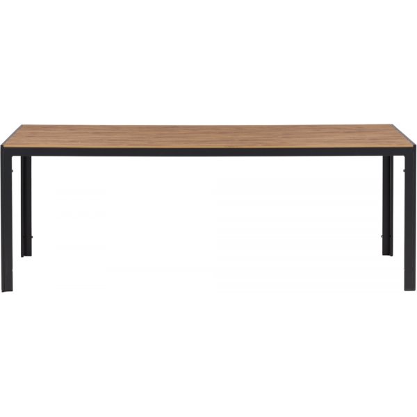 Spisegruppe: 6 stoler og spisebord 205 x 90 cm svart/naturfarget - Copacabana