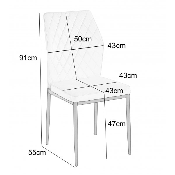 Inez spisestol i svart kunstskinn med svarte ben