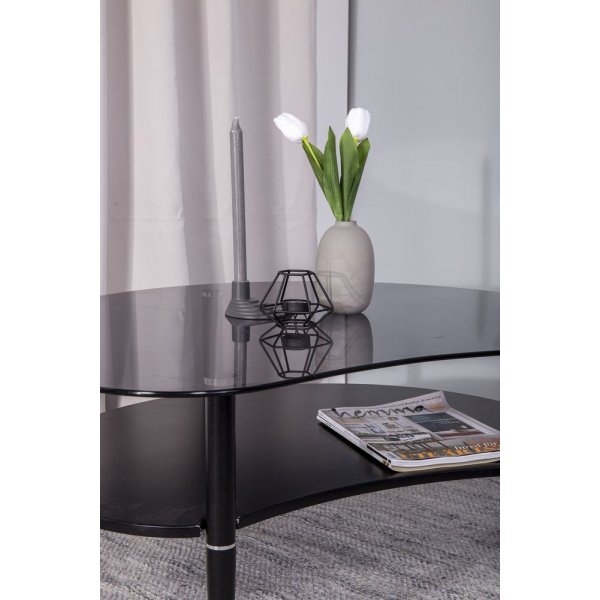 Salongbord Lucinda - Svart / Glass Salongbord Lucinda - Svart / Glass