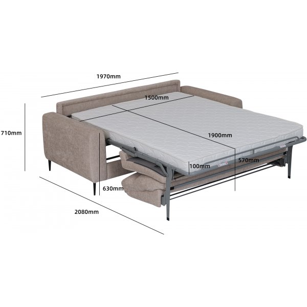 Sovesofa, foran, beige - Hoven Sovesofa, foran, beige - Hoven