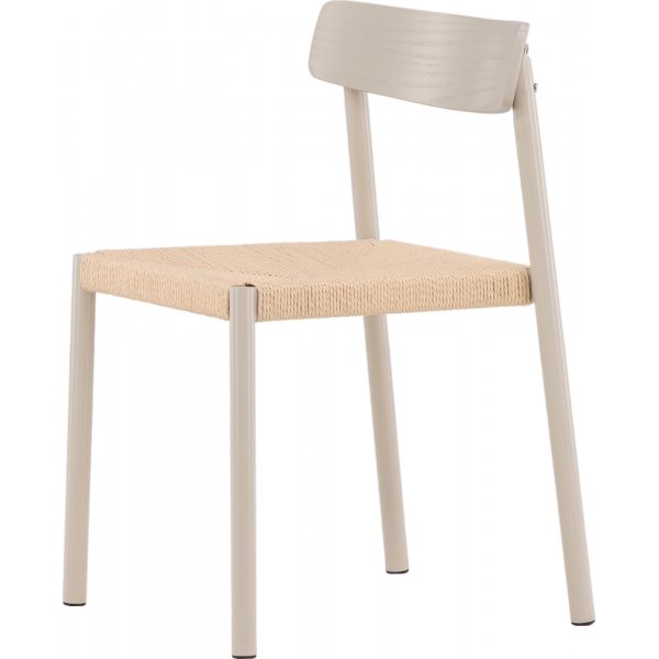 Spisestol med rottingsete - Greige Spisestol med rottingsete - Greige