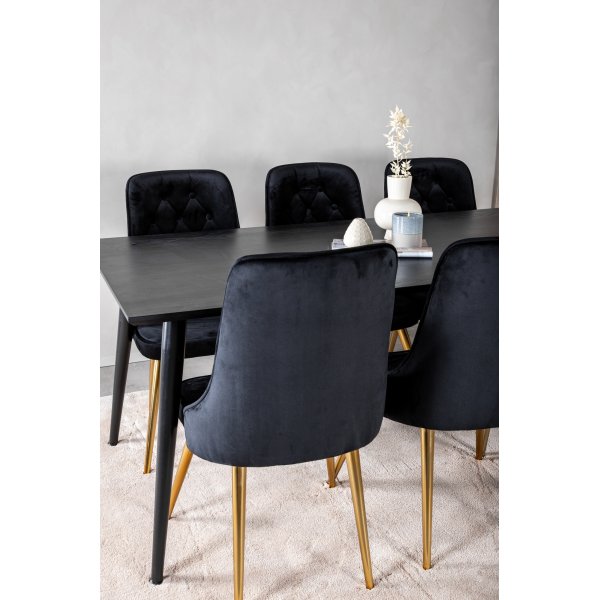 Dip spisebord 180 x 90 cm - Sort Dip spisebord 180 x 90 cm - Sort