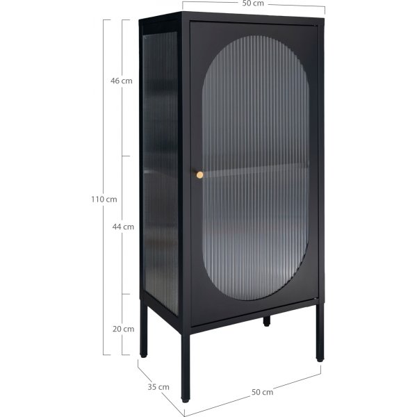Adelaide glassskap 110x50 cm - Sort