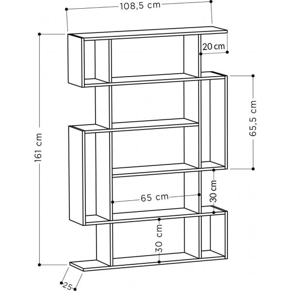 Mito bokhylle - Antrasitt/lys mokka