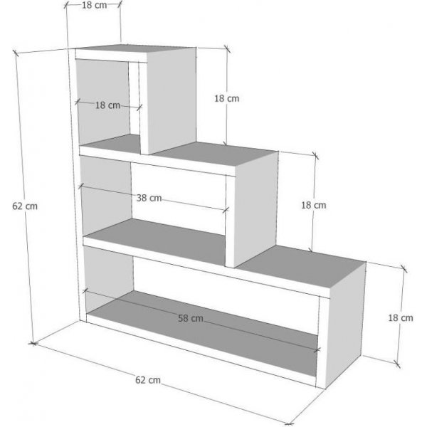Piramit vegghylle - Furu Piramit vegghylle - Furu