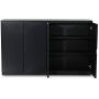 Level sideboard med glatte drer B140 cm - Svart