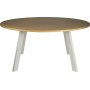 Rundt Freddy spisebord, 155 cm - Whitewash eikefiner/hvitt metall