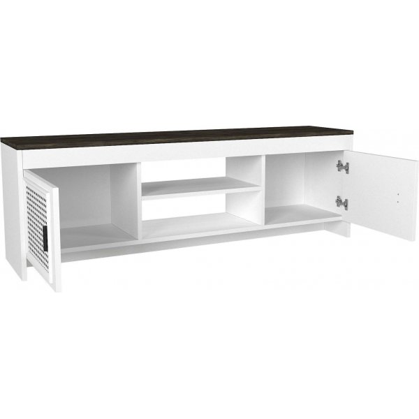 Done mediebenk - Hvit/mørkebrun Done mediebenk - Hvit/mørkebrun