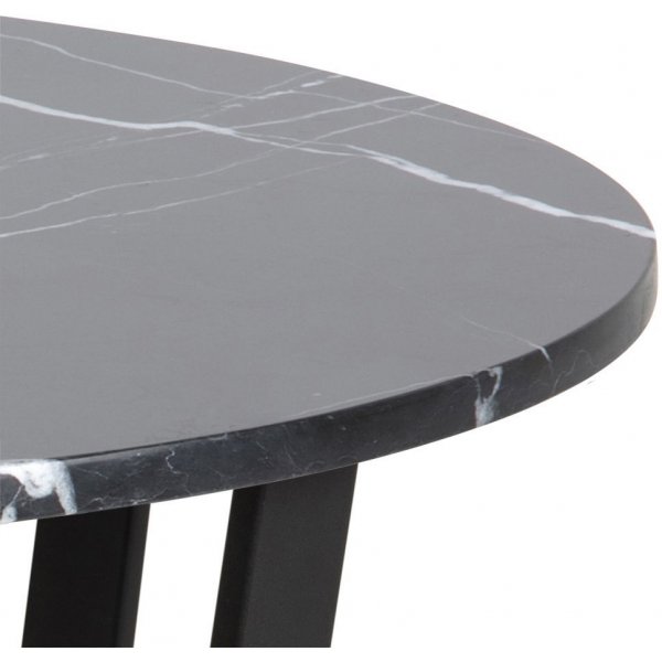 Amble rundt spisebord 110 cm - Svart/Marmor