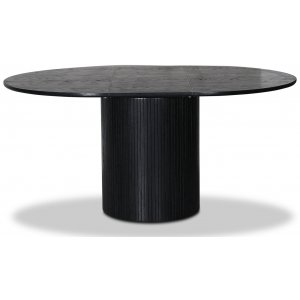 Nova rundt spisebord uttrekkbart 115-160 cm - Sortbeiset eik