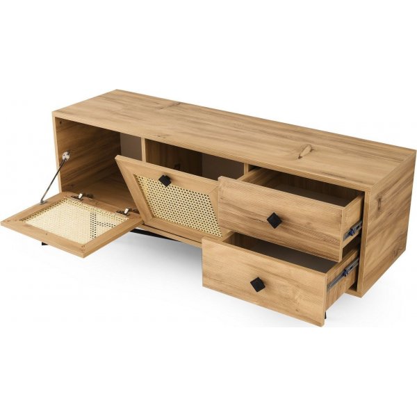 Happy mediebenk 140 cm - Eik/svart