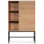 Stilo V.2 highboard - Oljet eik / Svart metall