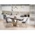 Valentino spisebord 160-220 x 90 cm - Gr marmor/lys gr/gull