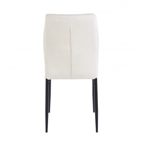 Inez spisestol i beige flyel med svarte ben